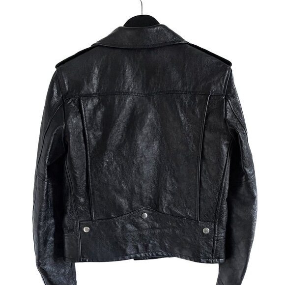 Saint Laurent 2018 Classic Black Leather Motorcycle Biker Jacket - Picture 4 of 9